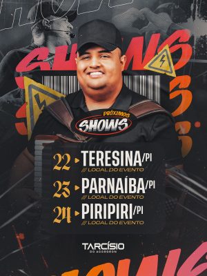 Shows Tarcísio do Acordeon Próximos Shows Evento Musical PSD Editável