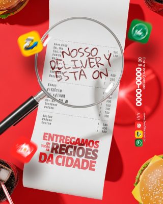  Nosso Delivery Está On Entregamos em Todas as Regiões PSD Editável