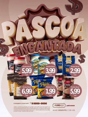 Páscoa Encantada Ofertas de Produtos PSD Editável