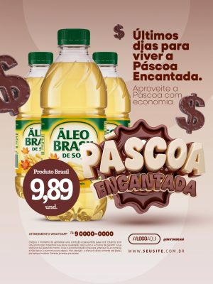 Páscoa Encantada Últimos Dias Óleo Supermercado PSD Editável