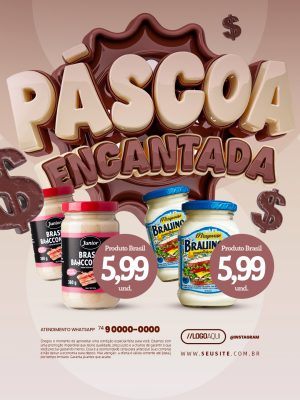 Páscoa Encantada Oferta Produto  Supermercado PSD Editável