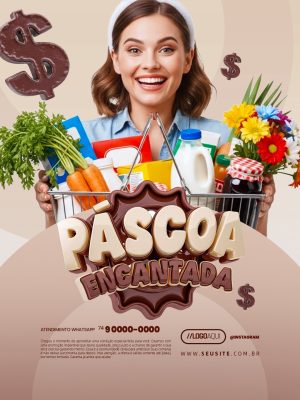 Páscoa Encantada Promocional Supermercado PSD Editável