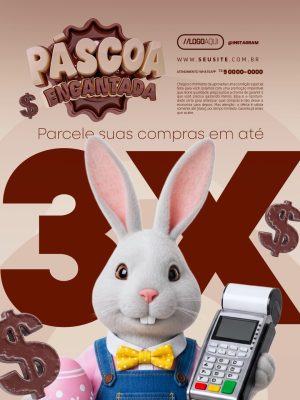Páscoa Encantada Parcele Suas Compras em Até 3X PSD Editável