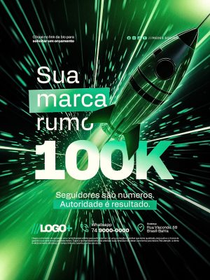 Sua Marca Rumo a 100K Agência Publicidade Propaganda PSD Editável