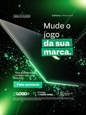 Agência Publicidade Propaganda Mude  o Jogo da Sua Marca PSD Editável