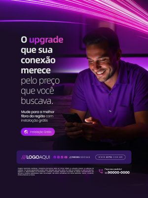 Upgrade Conexão Fibra com Instalação Gratuita Internet PSD Editável