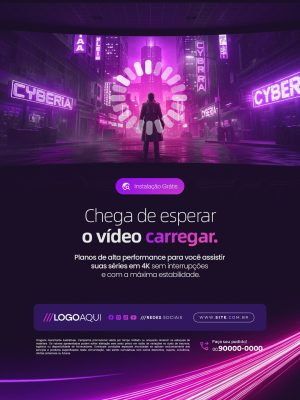 Instalação Grátis Chega de Esperar Internet PSD Editável