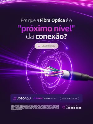 Internet  Fibra Óptica É O Próximo Nível da Conexão PSD Editável