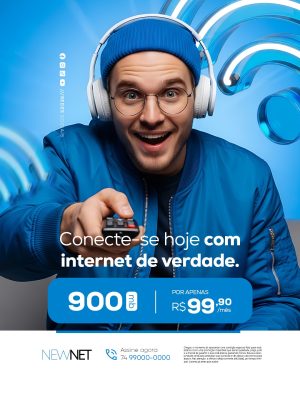 Provedor de Internet Conecte-se Hoje com Internet de Verdade PSD Editável