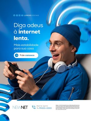 Provedor de internet Diga Adeus à Internet Lenta PSD Editável