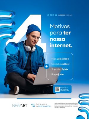 Provedor de internet 4 Motivos para Ter Nossa Internet PSD Editável