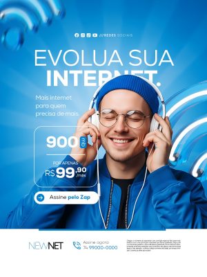Evolua Sua Internet Oferta 900mb Provedor de internet PSD Editável
