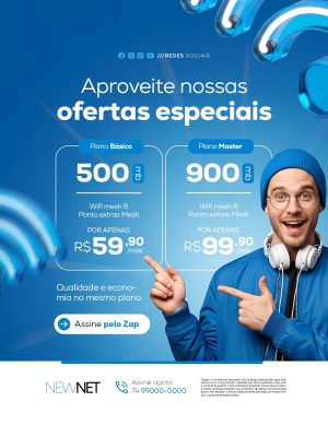Ofertas Especiais Planos Básico e Master Provedor de internet PSD Editável
