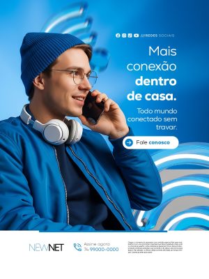 Provedor de internet Mais Conexão Dentro de Casa Fale Conosco PSD Editável