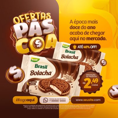 Páscoa Ofertas de Páscoa Até 40% Off PSD Editável