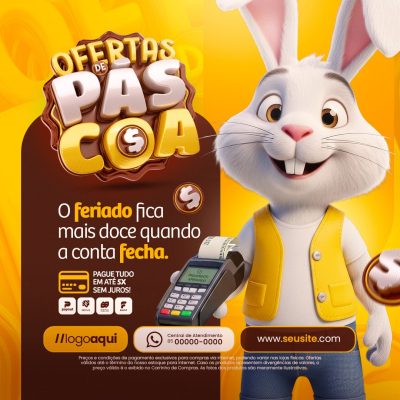 Páscoa Ofertas O Feriado Fica Mais Doce Quando A Conta Fecha PSD Editável