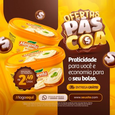 Ofertas de Páscoa Margenta Praticidade e Economia PSD Editável