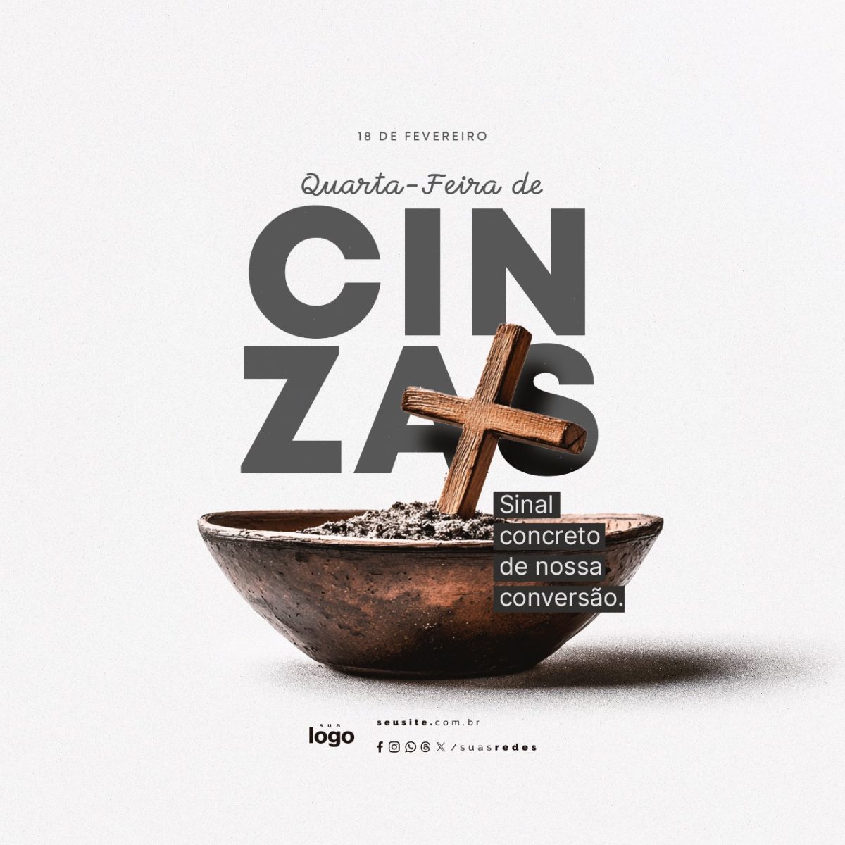 Quarta-Feira de Cinzas 18 de Fevereiro Sinal de Conversão PSD Editável