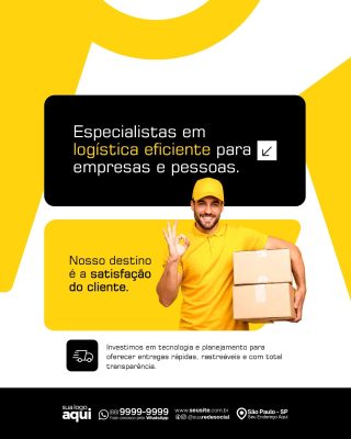 Logística Eficiente para Empresas e Pessoas PSD Editável