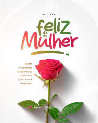 08 de Março Dia da Mulher Social Media PSD Editável