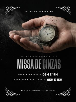 Santa Missa Horário Especial Quarta Feira de Cinzas 18 de Fevereiro PSD Editável