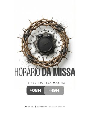 Santa Missa Horário Especial Quarta Feira de Cinzas 18 de Fevereiro PSD Editável