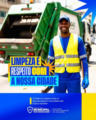 Limpeza é Respeito com a Nossa Cidade Campanha Municipal PSD Editável
