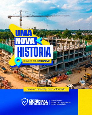 Construção Uma Nova História Começa Aqui Em Breve Post PSD Editável