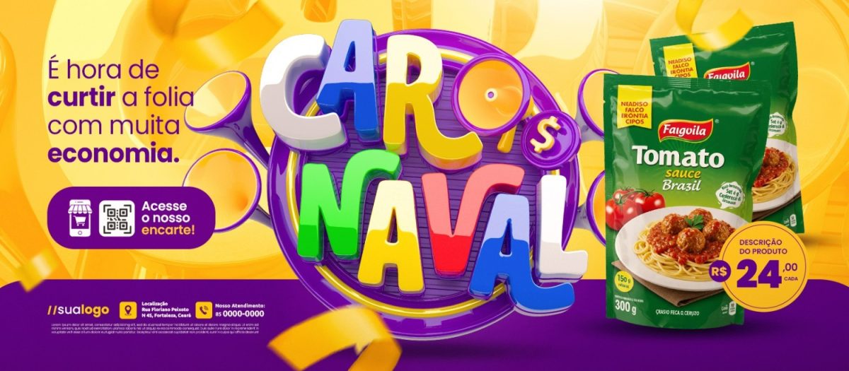 Carnaval É Hora de Curtir a Folia com Muita Economia PSD Editável