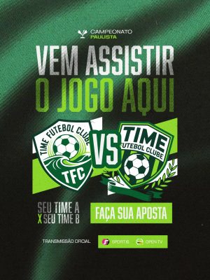 Futebol Campeonato Paulista Vem Assistir o Jogo Aqui PSD Editável