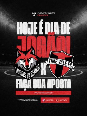 Campeonato Paulista Lobos da Serra FC vs Time Vale FC PSD Editável