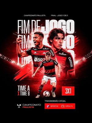 Fim de Jogo Campeonato Paulista PSD Editável