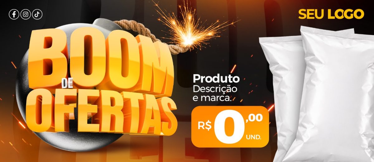 Boom de Ofertas Explosivas Template de Promoção PSD Editável