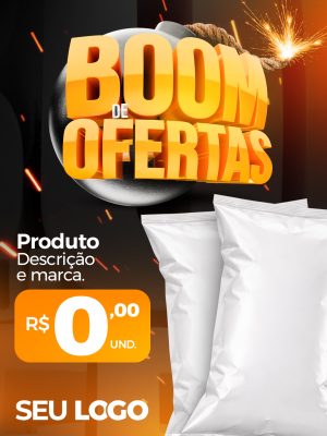Ofertas Boom Explosão de Preços Baixos Banner Vertical PSD Editável