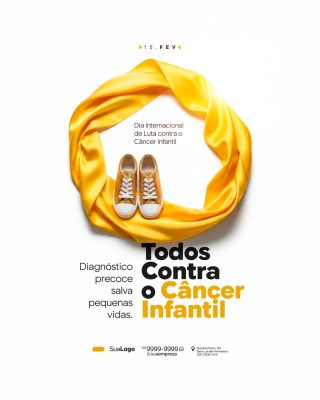 Dia Internacional de Luta contra o Câncer Infantil 15 de fevereiro Social Media PSD Editáv