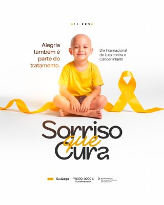 Dia Internacional de Luta contra o Câncer Infantil 15 de fevereiro Social Media PSD Editáv