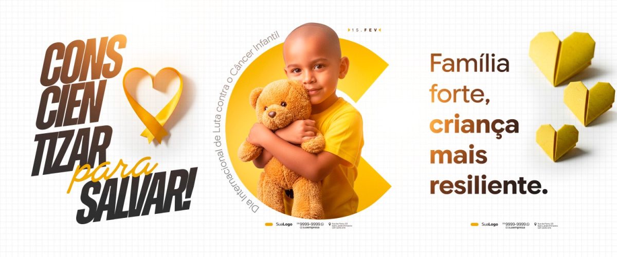 Carrossel Dia Internacional de Luta contra o Câncer Infantil Social Media PSD Editável