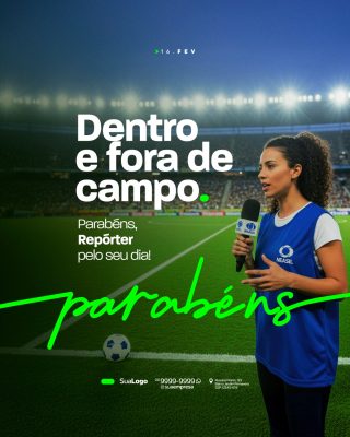 Dia do Repórter Homenagem Profissional de Imprensa Social Media PSD Editável