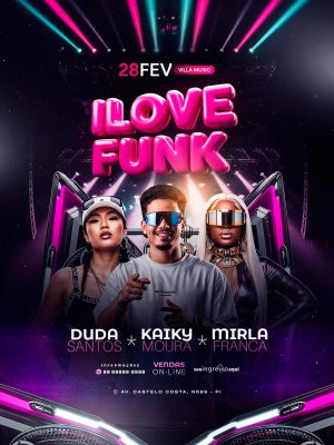 Flyer Próximos Shows Ilove Funk Agenda PSD Editável