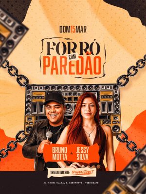 Flyer Próximos Shows Forró Com Paredão Com Bruno Motta e Jessy Silva PSD Editável