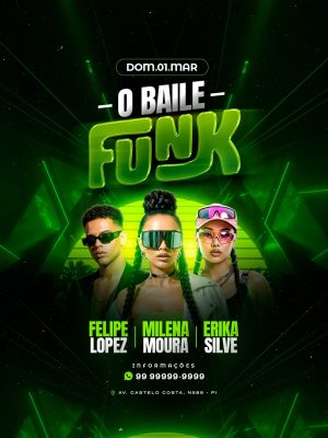 Flyer Próximos Shows Baile Funk Agenda PSD Editável