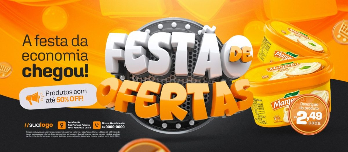 Festa da Economia Chegou Festão de Ofertas 50% OFF PSD Editável