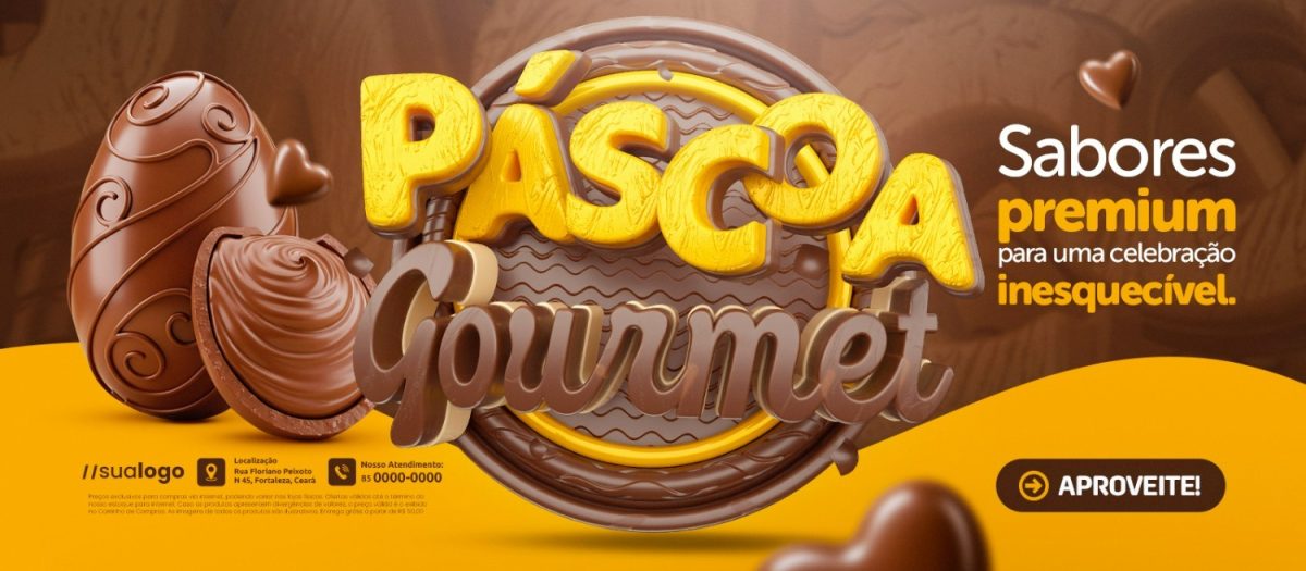 Páscoa Gourmet Sabores Premium Celebração Inesquecível PSD Editável