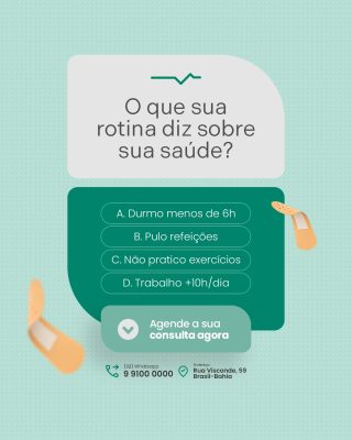 Saúde O que sua rotina diz sobre sua saúde Banner PSD Editável