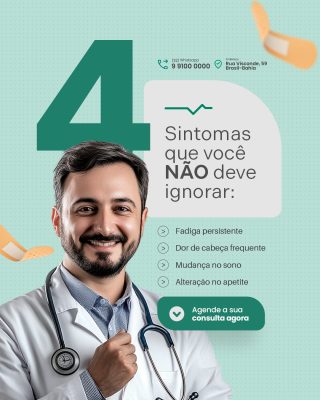 Saúde Sintomas Que Você NÃO Deve Ignorar PSD Editável
