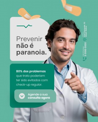 Saúde Prevenir Não é Paranoia Agende Sua Consulta PSD Editável