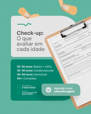 Check-up O que Avaliar em Cada Idade Agende Sua Consulta PSD Editável