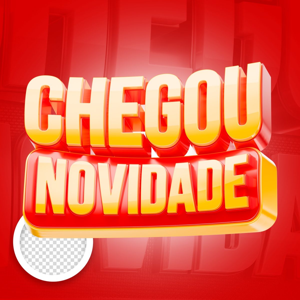 Novidade Chegou Destaque Impactante 3D PSD Editável