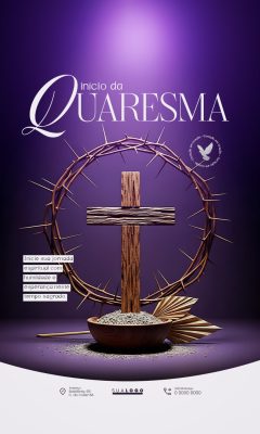 Quaresma Início da Jornada Espiritual Template Religioso PSD Editável
