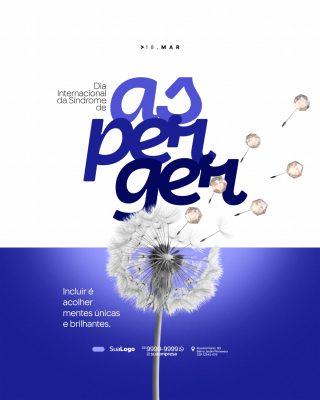 Dia Internacional da Síndrome de Asperger 18 de fevereiro Social Media PSD Editável